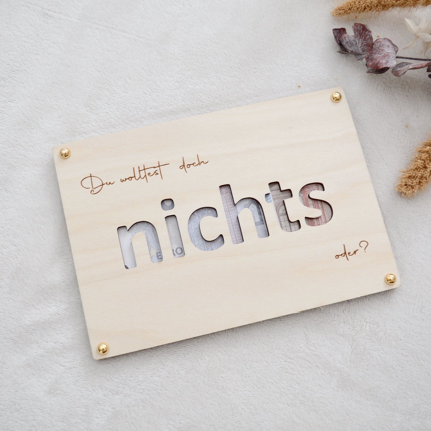 Holz Karte | Geldgeschenk | Nichts