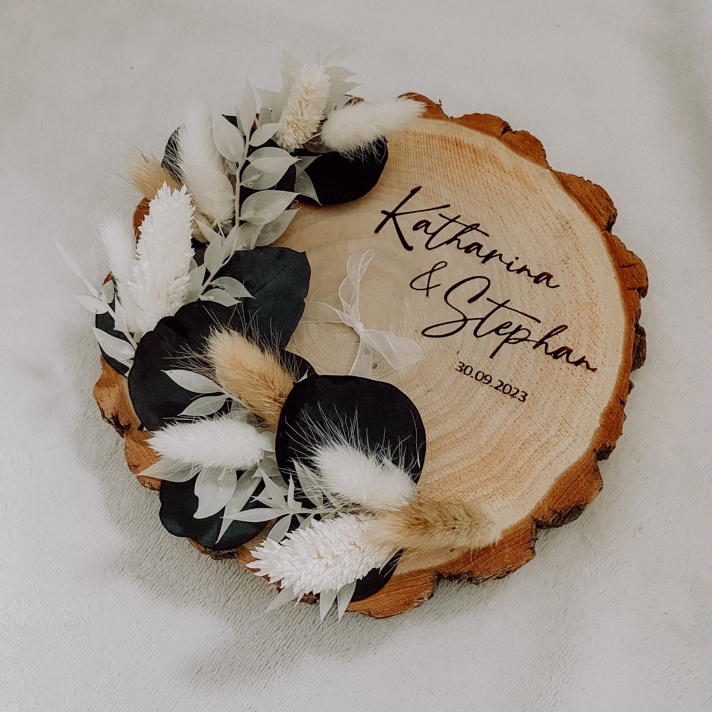 Ringkissen Holz Hochzeit (personalisiert)