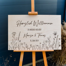 Lade das Bild in den Galerie-Viewer, Willkommensschild "Hochzeit" (personalisiert)