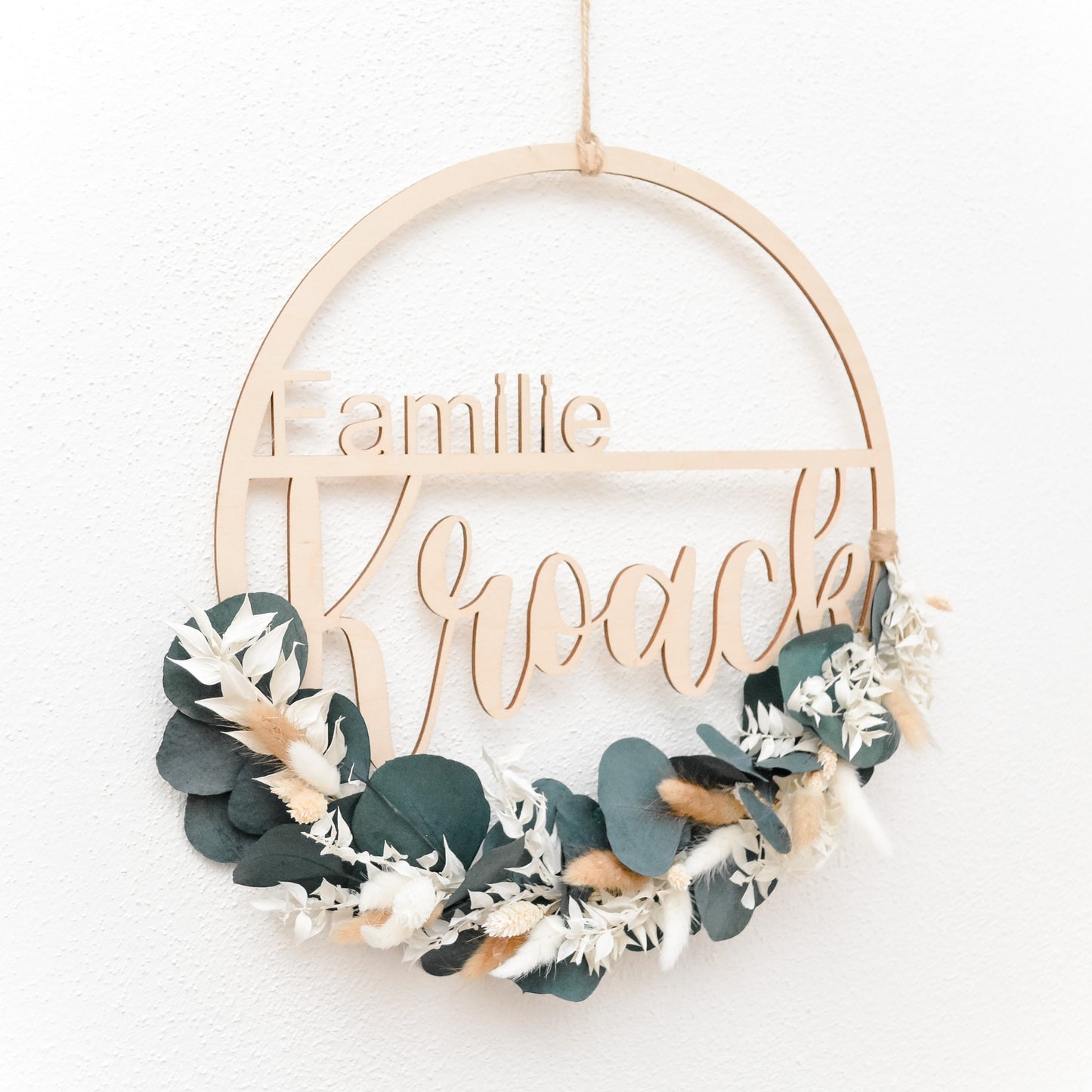 Holzkranz Familie "NAME" (personalisiert)