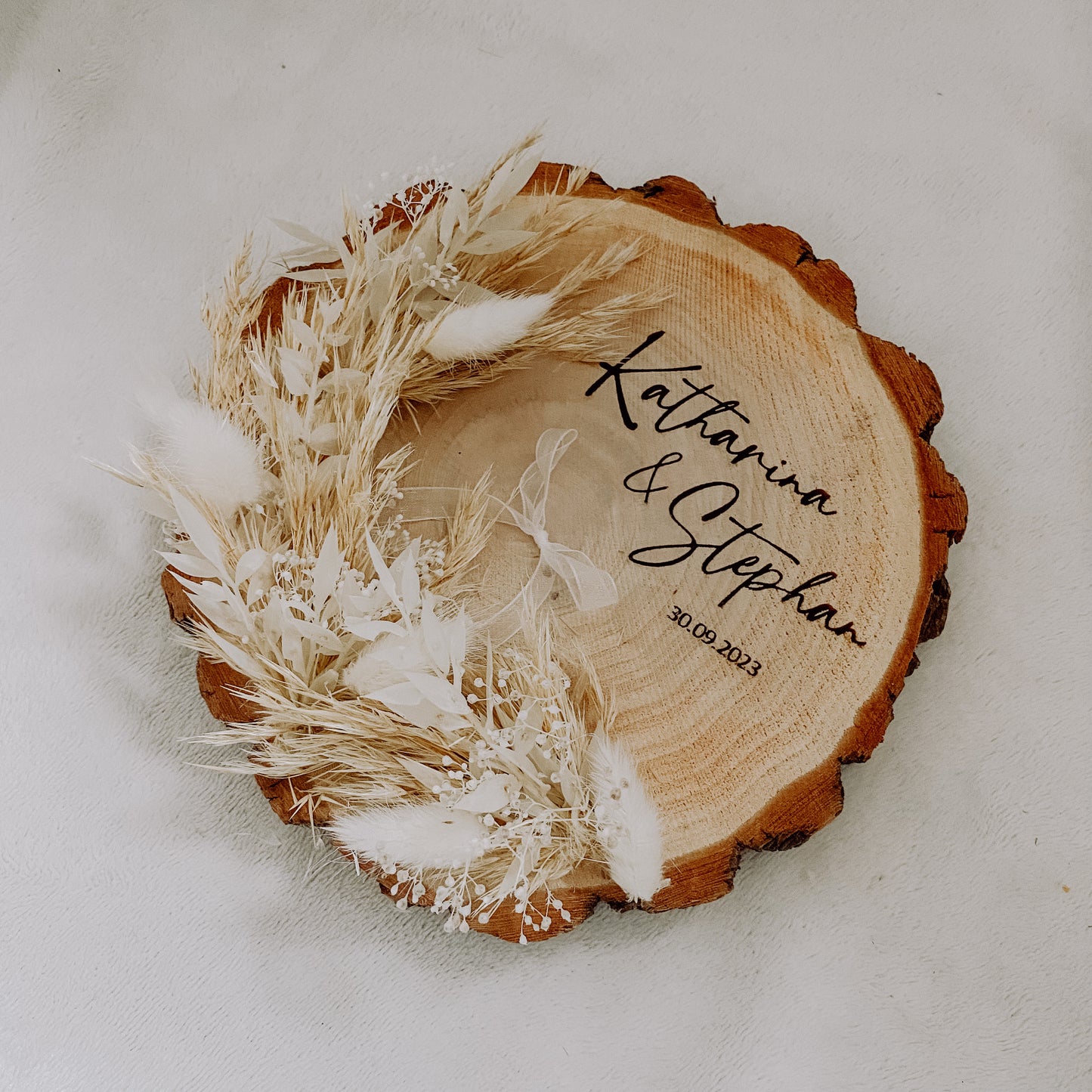Ringkissen Holz Hochzeit (personalisiert)