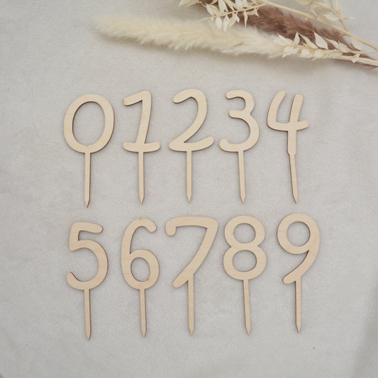 Cake Topper Zahlen 0-9
