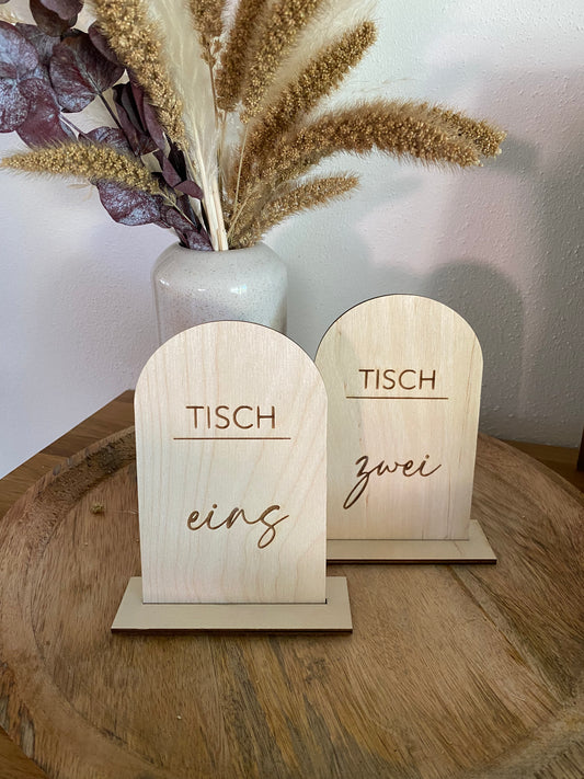 Tischnummer graviert