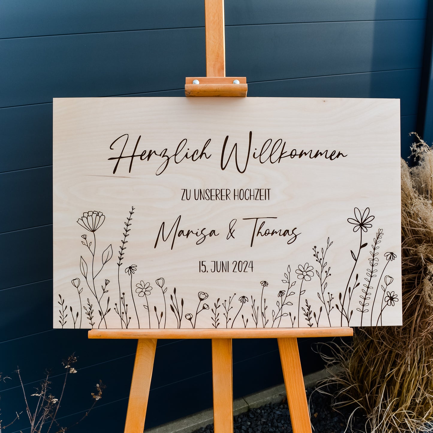 Willkommensschild "Hochzeit" (personalisiert)